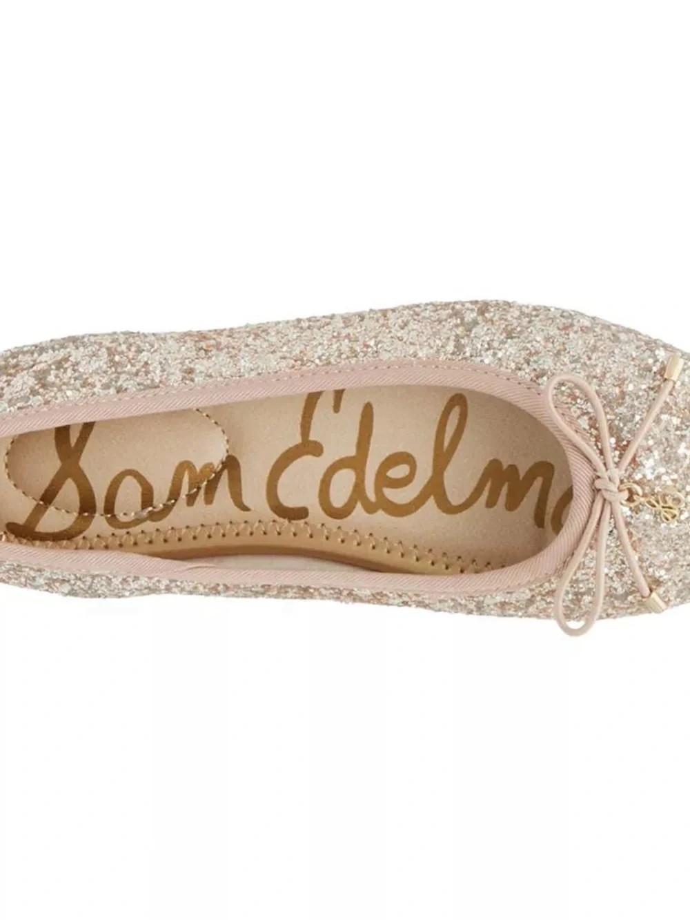 LIKE NEW Sam Edelman Girl’s Felicia Champagne Glitter Ballet Flats